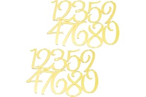 Shapenty Acrylic 0-9 Number Cake Toppers Picks for Birthday Wedding Anniversary Christmas Cake Decoration Party Supplies (Gold, 10)