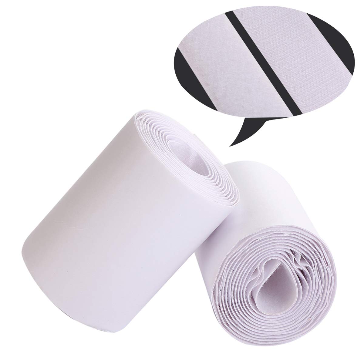 Self Adhesive Hook and Loop Strip Tape 100mm (4 Inch) Wide White Double Sided Hook and Loop Fastener for Picture and Tools Hanging Pedal Board Fastening 3 Yard
