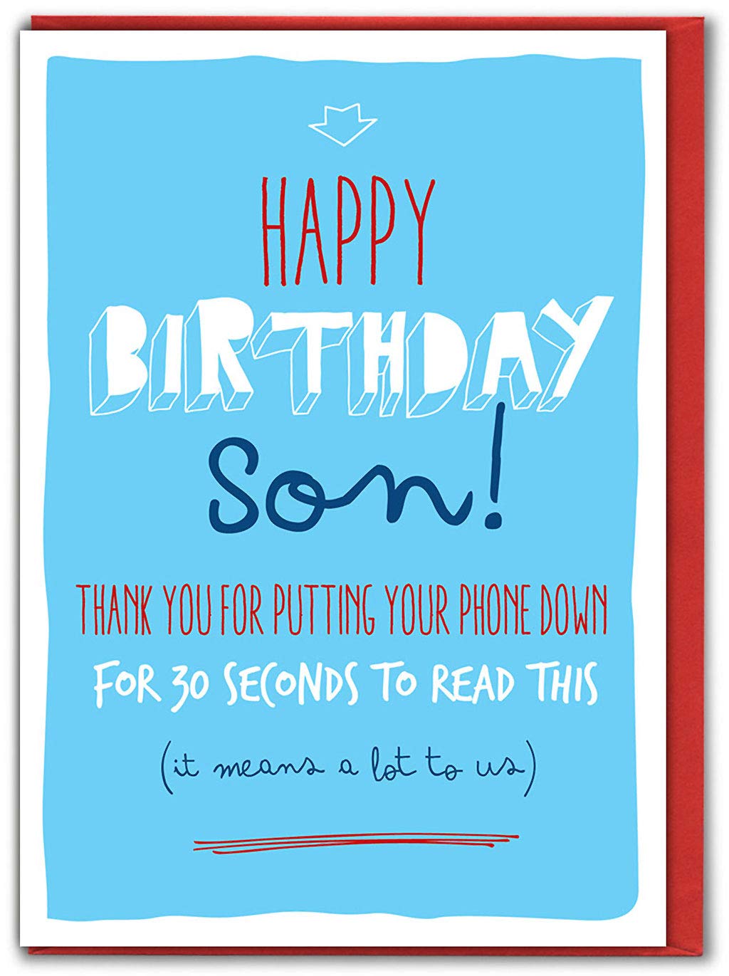 Brainbox Candy - Funny Birthday Cards For Son - 'Son Phone Down For 30 Seconds' - Happy Birthday Son - Hilarious Humorous Joke Banter Cards For Son's Birthday