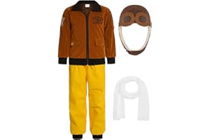 SIZGAROOT Pilot Costume for Kids Boys Girls Aviator Costume Halloween Party Dress Up