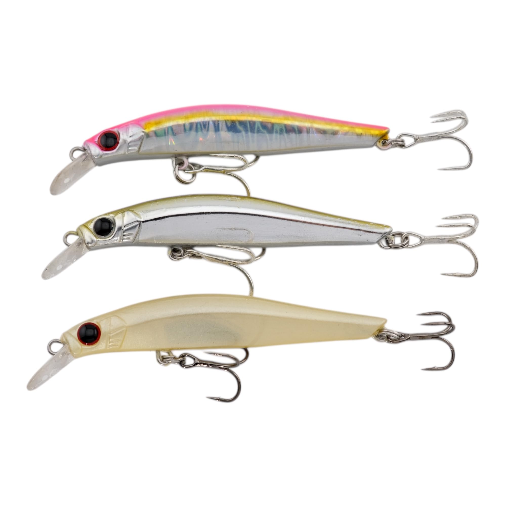 momolures - ULTIMA ARTIST SWIMMER 70mm 80mm Sinking Minnow for Bass, Seabass, Pike, Trout, Salmon lure fishing (70mm - 3pcs Assort #01)