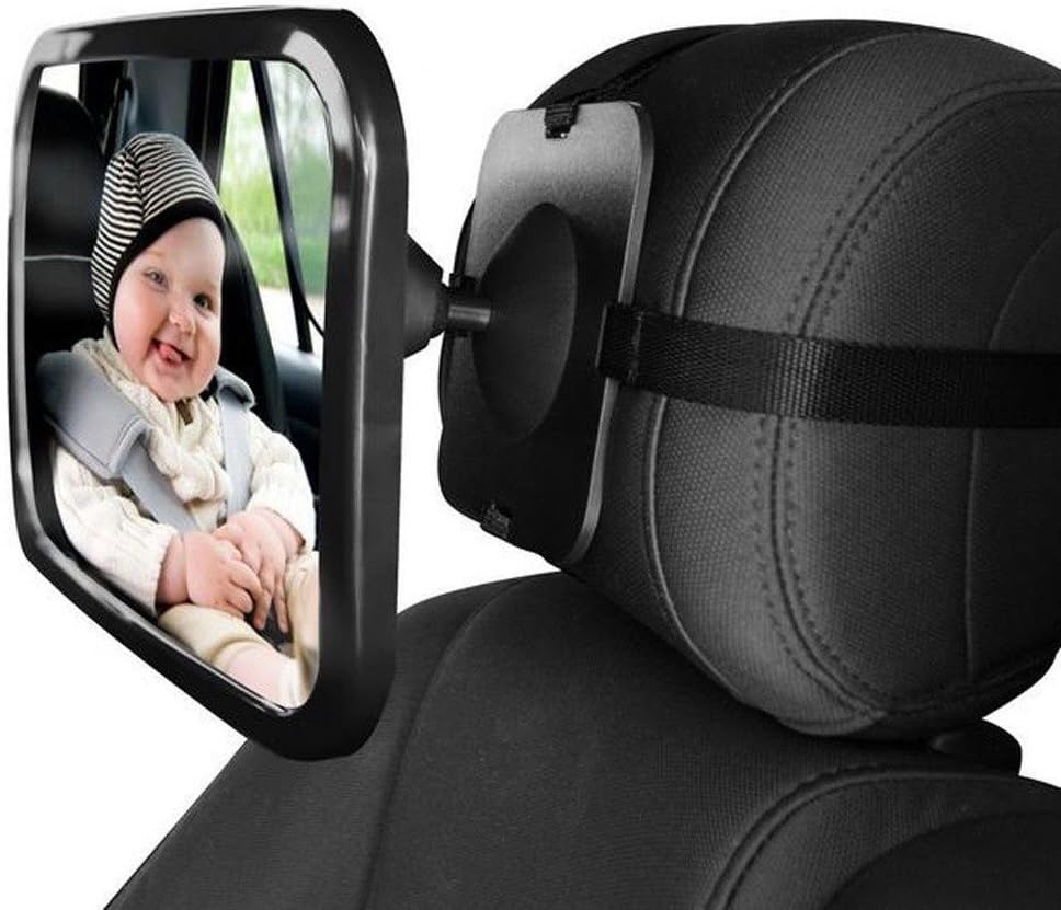 DORARTBaby Essential Rear Facing Mirror for Back Seat/Child Safety Car Seat - Crystal Clear Reflection via Crash-tested & Shatterproof Rear View Convex Mirror