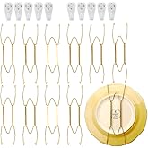 SOSPIRO 10 Pack Stainless Steel Plate Hangers for Walls Compatible Decorative Plates Hooks Dish Diaplay Holder with 10 PCS Wa