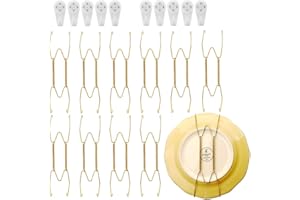 ZCFOIKAN 10 Pack Stainless Steel Plate Hangers for Walls Compatible Decorative Plates Hooks Dish Diaplay Holder with 10 PCS W