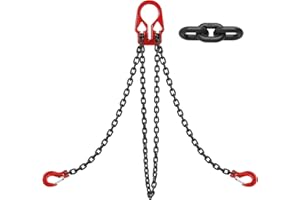 SOJUNER Heavy Duty Lifting Chains with Adjustable Hooks, 5/16 Inch x 10 Ft, Dual Leg Chain Maximum Load 7000lbs, Suitable for Cranes, Truck Towing