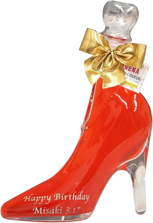 Amazon Co Jp きざむ 名入れ シンデレラシュー シンデレラ ガラスの靴 リキュール 酒 ギフト 350ml レッド 食品 飲料 お酒