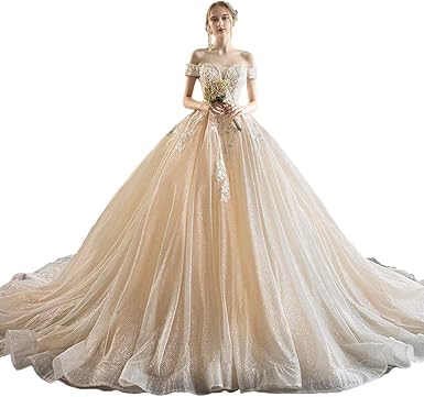 Abito Da Sposa Monospalla Europa E Stati Uniti Era Sottile Sposa Spruzzo Matrimonio Principessa Artigianale Oro Ailin Home Amazon It Abbigliamento