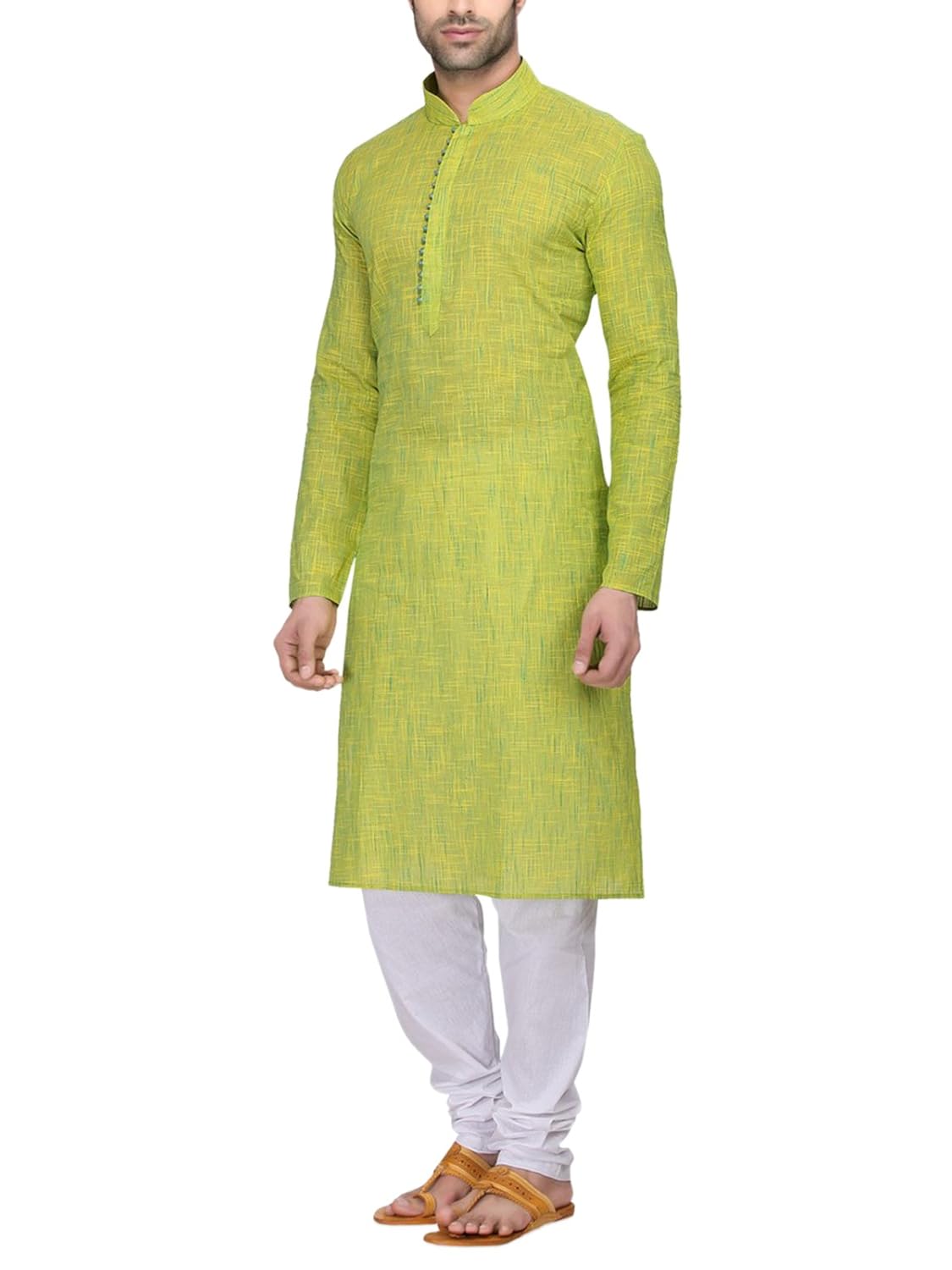 rg designers men's full sleeve kurta pyjama set avhandloomloops-green