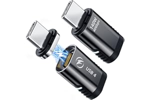USB C Magnetic Adapter, (2 Pack) DuHeSin Magnetic USB C Adapter 24 Pin Straight with PD 140w Charge USB4 40Gbps Data Transfer 8K 60Hz Video for Thunderbolt 3/4, MacBook Pro/Air and More Type C Devices
