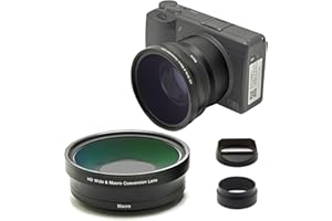 FotoZ Conversion Lens for Ricoh GR IIIX & GR IIIX HDF, 49mm 0.75x Wide Angle & Macro 2 in 1 With Hood, Filter Adapter