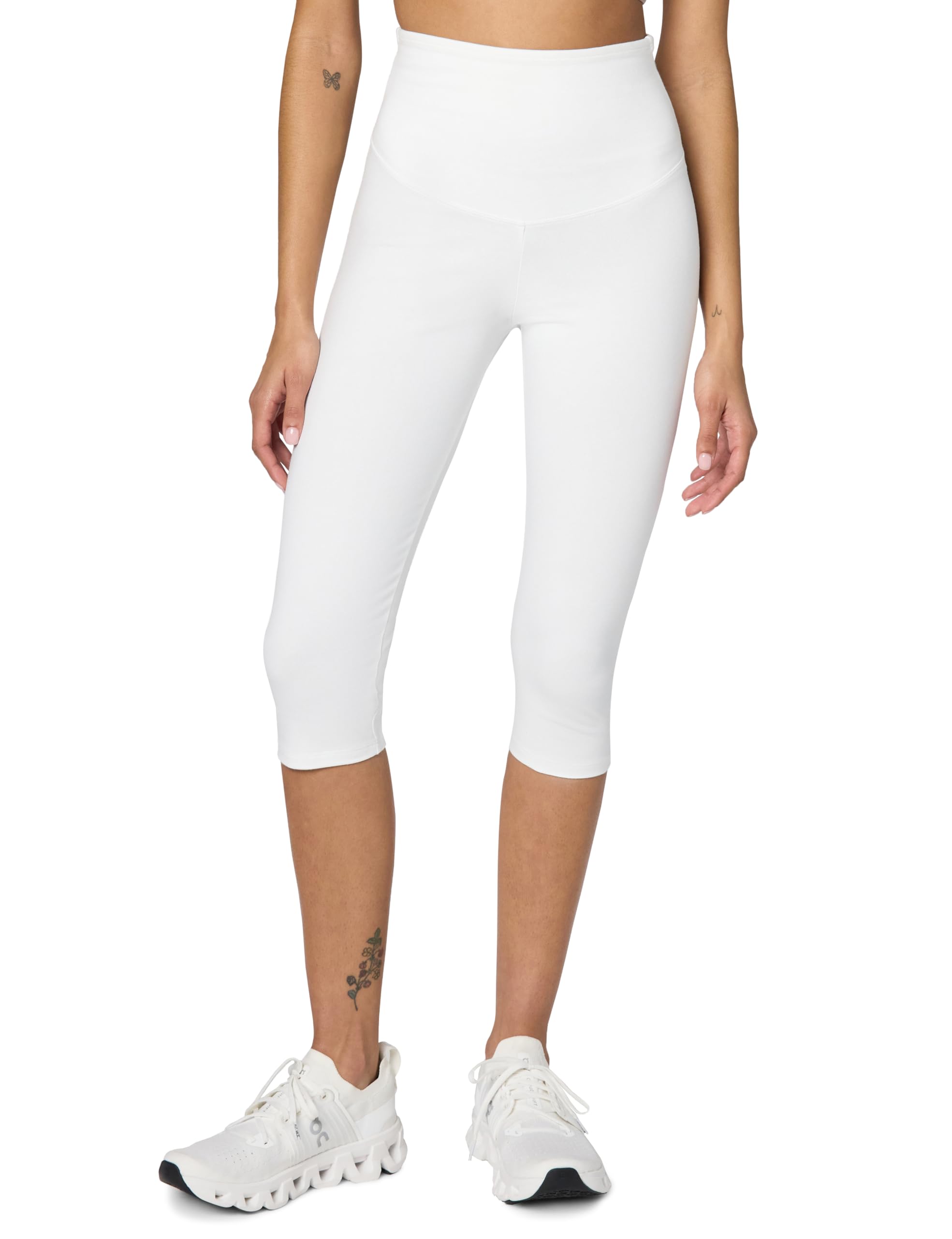 Yummie womens Talia Cotton Control Everyday Shaping Capri Leggings, White, X-Small US