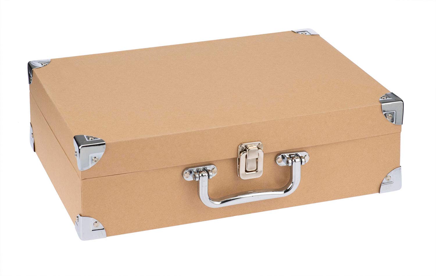 Glorex 6 2027 245 Travel Suitcase Made from Sustainable FSC Certified Cardboard Approx. 35.5 x 25 x 10 cm Papier Mache for Sticking, Painting, Decopatch or Napkin Technique, Natural Brown