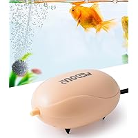 FEDOUR Mini Aquarium Air Pump, Quiet Fish Tank Oxygen Pump with Single Outlet, Adjustable Aquarium Air Bubbler with Complete