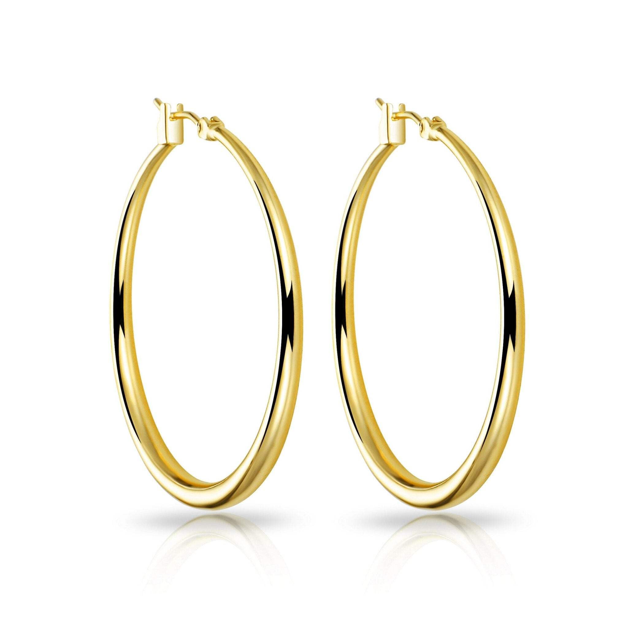 Philip Jones 18k Gold Plated 40mm Hoop Earrings
