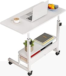 Adjustable Height Mobile Computer Desk for Small