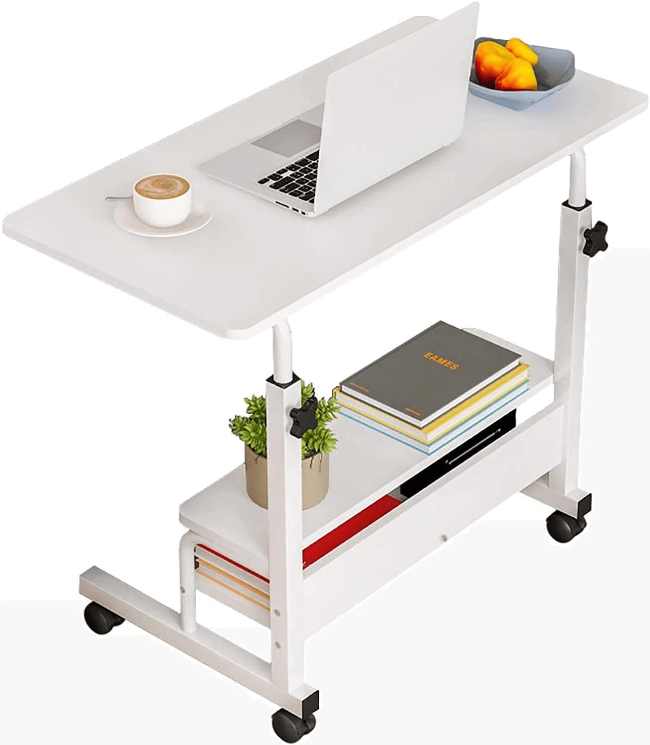 Adjustable Height Mobile Computer Desk for Small