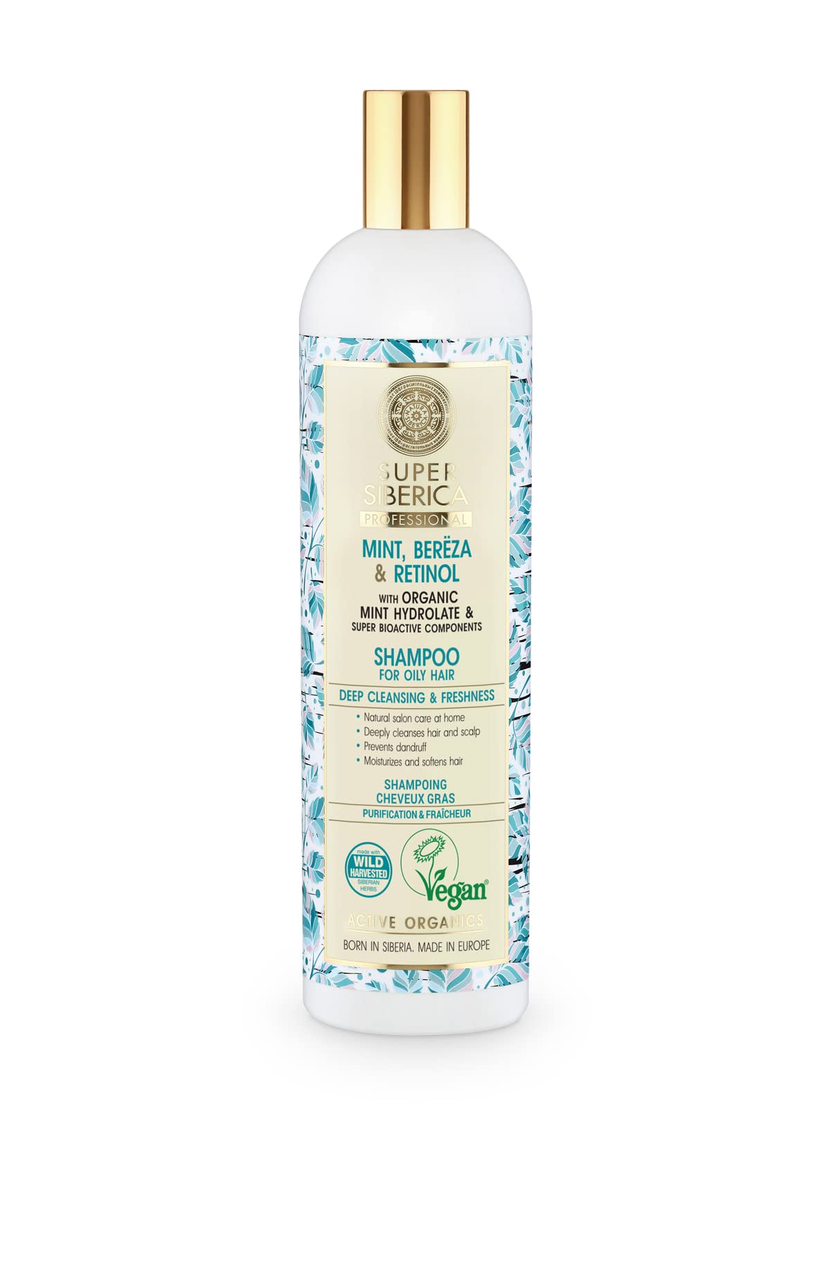 Natura Siberica Super Mint, bereza & retinol. Shampoo for Oily Hair, 400 ml