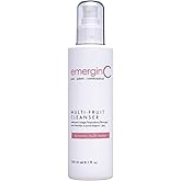 emerginC Gentle Multi-Fruit Cream Cleanser - Face Wash with Natural AHA + Vitamin C from Natural Fruit Extracts - Removes Dead Skin (8.1 oz, 240 ml)