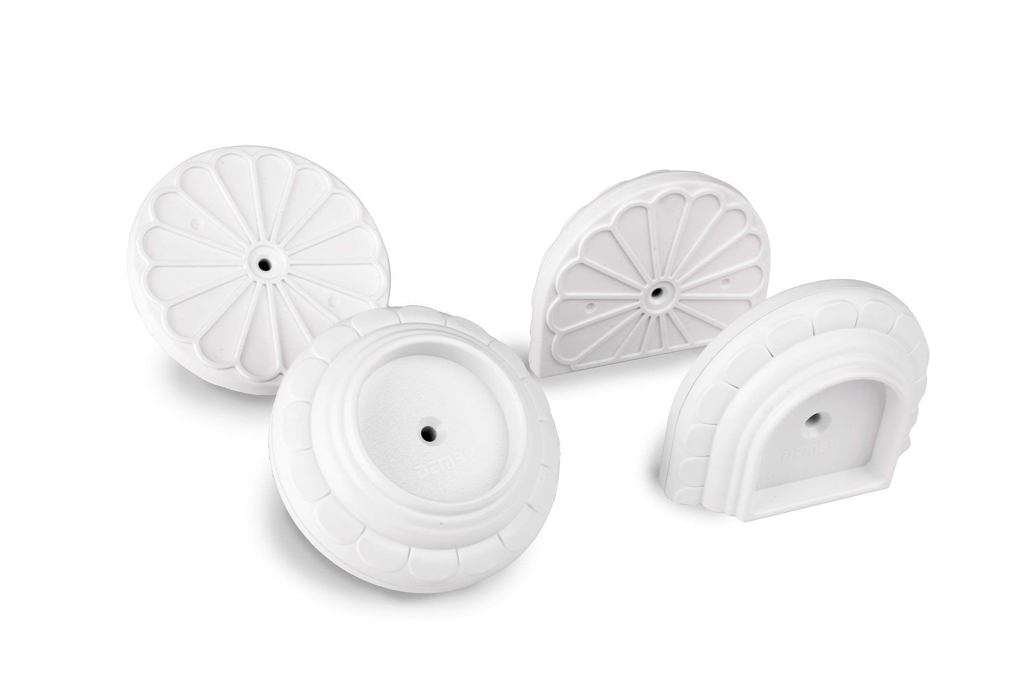 デンビー（DEMBY）ベビーゲート用ウォールセーバー 4個セット 床近OK 半円デザイン 巾木（はばき）対応 床面 つっぱり式 滑り止め 壁保護商品画像