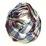 ALLYDREW Fashionable Plaid Infinity Circle Scarf Long Plaid Winter Scarf