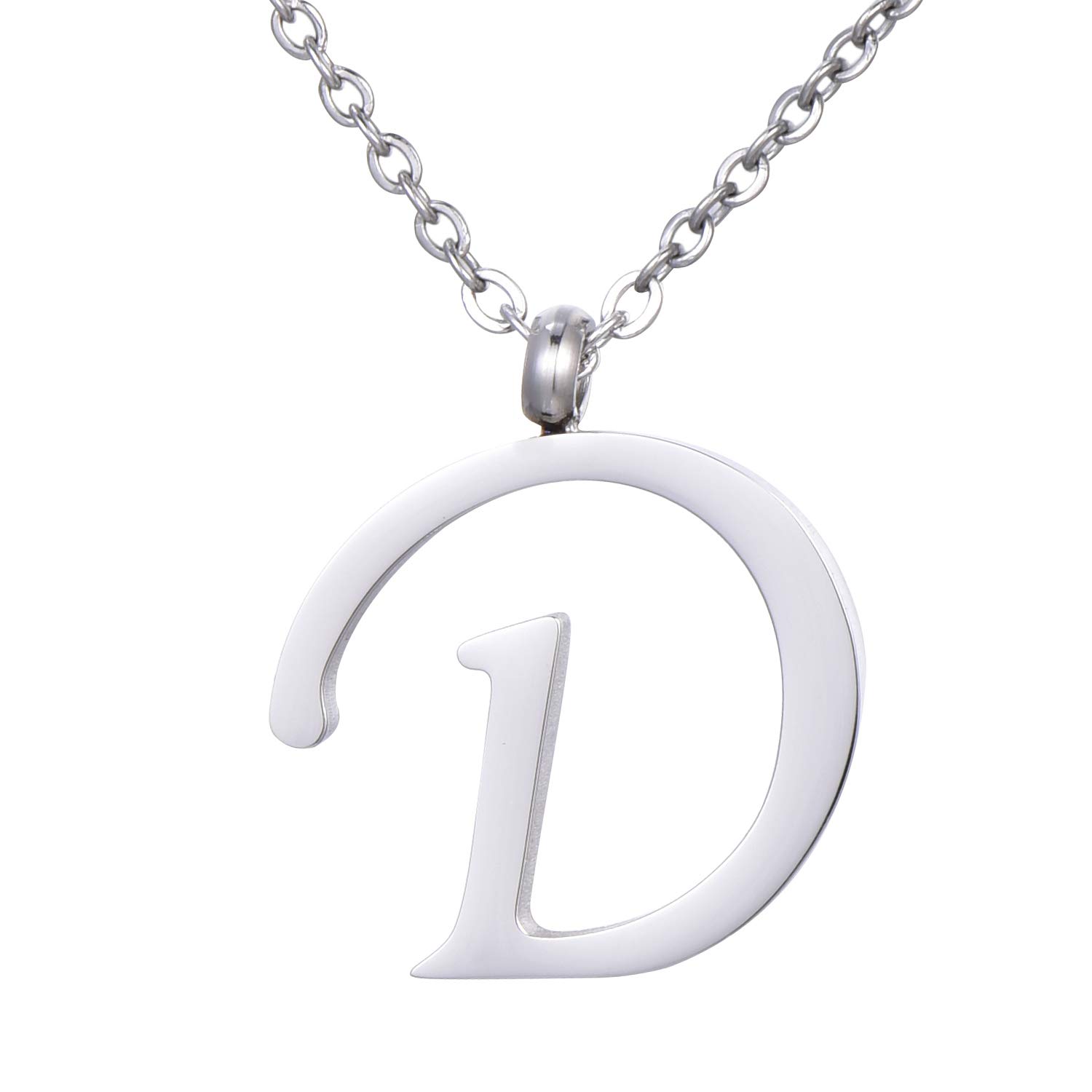 Morella Women's Stainless Steel Necklace Silver with Pendant Letter D