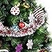 iPEGTOP 26.2ft Christmas Snowy Tinsel Twist Garland, Classic Shiny Sparkly Party Soft Tinsel Christmas Tree Ceiling Hanging Decorations, 4 inch Wide with Silver Edge, Red