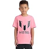 Messi Boys Lifestyle Short Sleeve T-Shirt, Slim-fit Graphic Tee, Cotton Blend Fabric