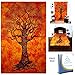 Your Spirit Space TM Orange Tree of Life Tapestry- Good Luck. Quality For Home or Dorms Psychedelic Hippie Contemporary Canvas Wall Hanging Art The Ultimate Bohemian Tapestry Decor