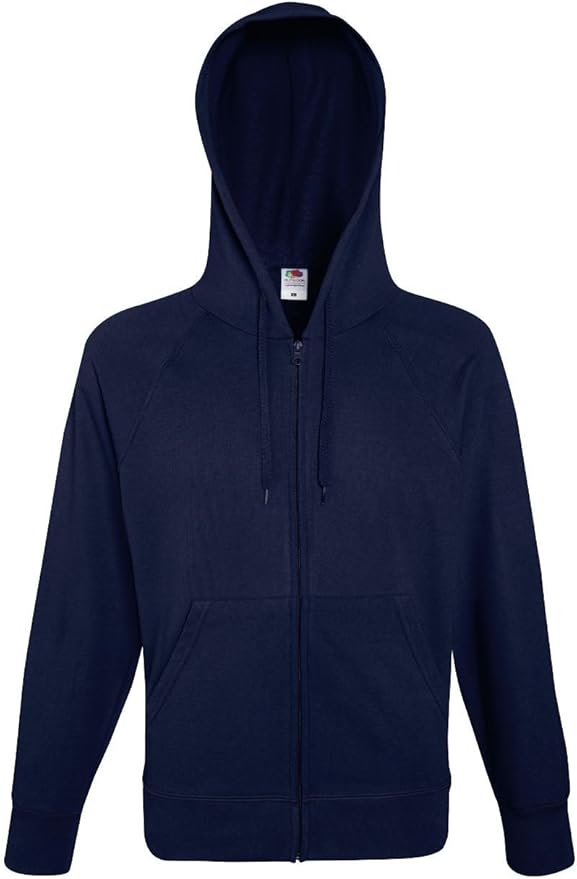 Fruit Of The Loom 62144 Mens Lightweight Zip Up Hoodie Burgundy XL