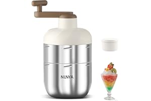 NLNYA Ice Shaver Machine for Snow Cones, Stainless Steel Crushed Ice Maker with Collection Container