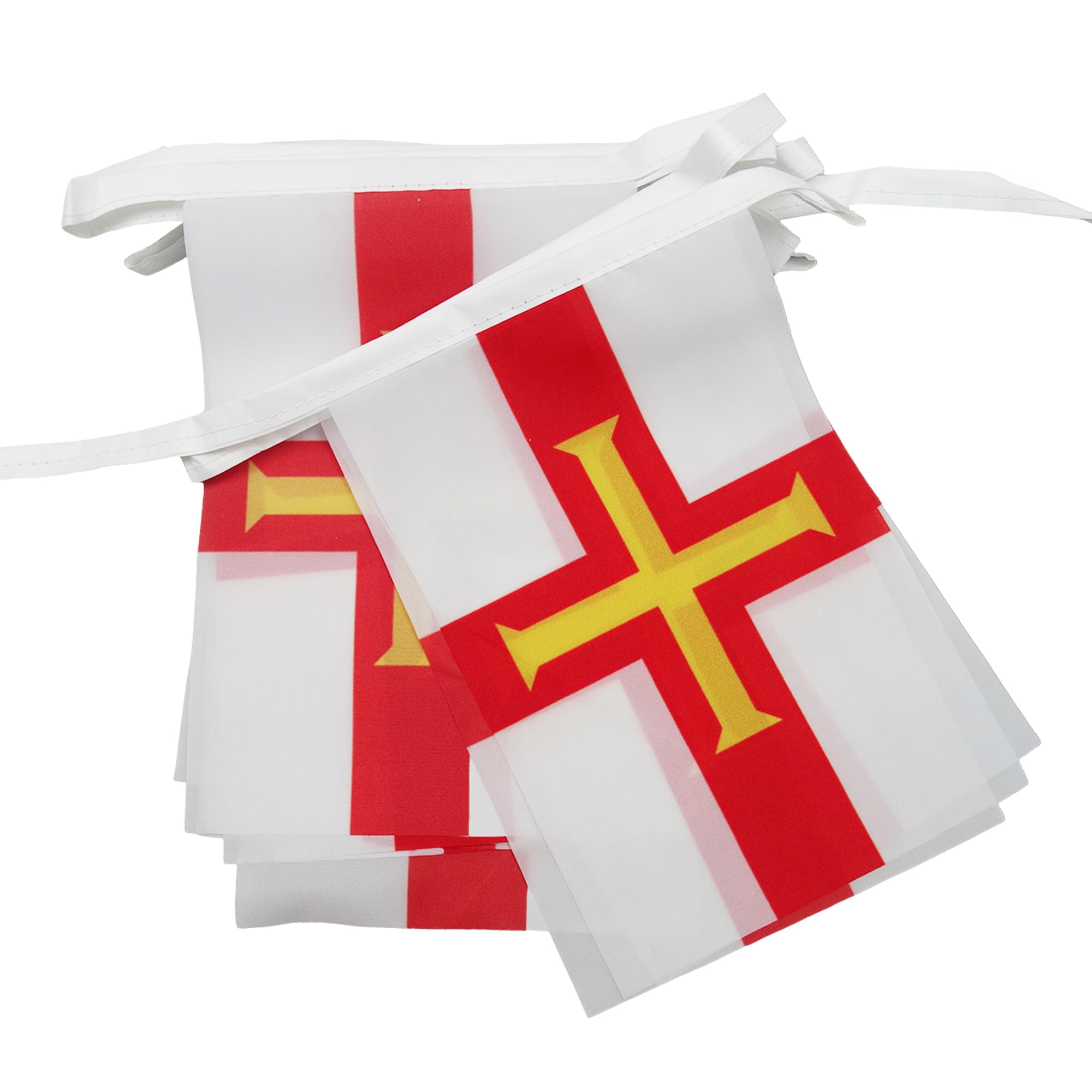 AZ FLAG - Guernsey Bunting Flag - 40 Ft Garland with 20 British Flags 18'' x 12'' - 100% Polyester String Pennant - 12 meters