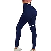 Curvphilo Women's Compression Leggings Butt Lifting Work Out Athletic Gym High Waist Tummy Control Stretchy with Pockets