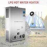 iropro LPG Hot Water Heater 18L 36KW Stainless Steel Instant Boiler Shower Kit view 3