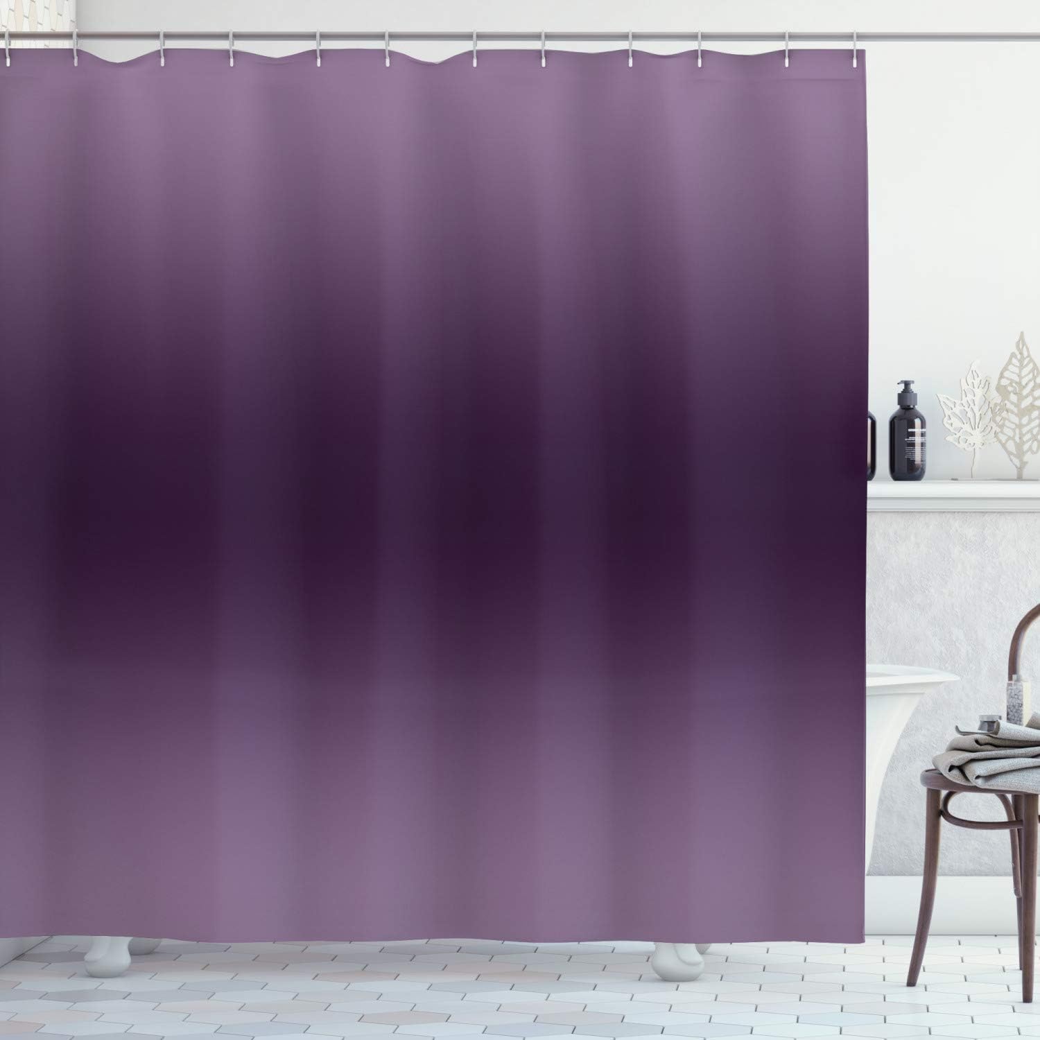 Amazon Com Ambesonne Ombre Shower Curtain Hollywood Glam Show Inspired Color Ombre Design Abstract Representation Digital Image Cloth Fabric Bathroom Decor Set With Hooks 75 Long Purple Home Kitchen