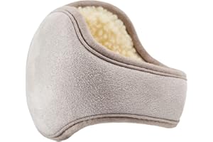 Caistre Winter Warm Outdoor Earmuffs, Foldable Ear Warmers Knit Furry Fleece Ear Muffs for Women Men