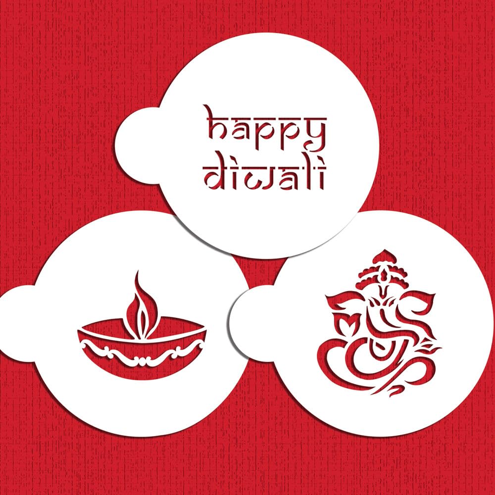 Designer Stencils Happy Diwali Cookie Stencil Set