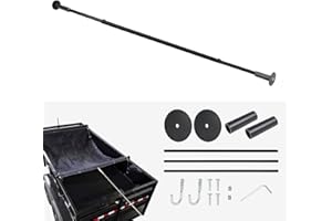 HUAALIUCHE Heavy Duty Dump Trailer Tarp Retention Bar Set with Screws & Hex Key, 79"-114" Adjustable High-Strength Metal Rear Anti-Sail Bar Kit, Durable Tarp System Accessory (No Tarp Included)