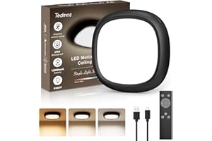 TEDMOS Motion Sensor Rechargeable Ceiling Light with Remote, IP54 Waterproof 12000mAh Wireless Shower Light, Battery Operated Closet Light Sensored Indoor LED Overhead Lighting No Wiring for Hallway Garage