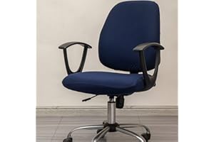 Melaluxe Computer Office Chair Cover - Protective & Stretchable Universal Chair Covers Stretch Rotating Chair Slipcover (Navy)