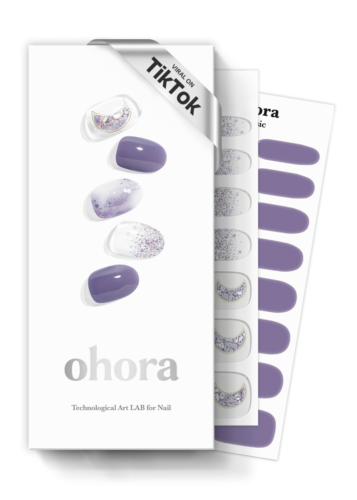 ohora Semi Cured Gel Nail Strips (N Goblin Moon) - Works with Any UV Lamps, Salon-Quality, Long Lasting, Easy to Apply & Remove - Includes 2 Prep Pads, Nail File & Wooden Stick — image 1