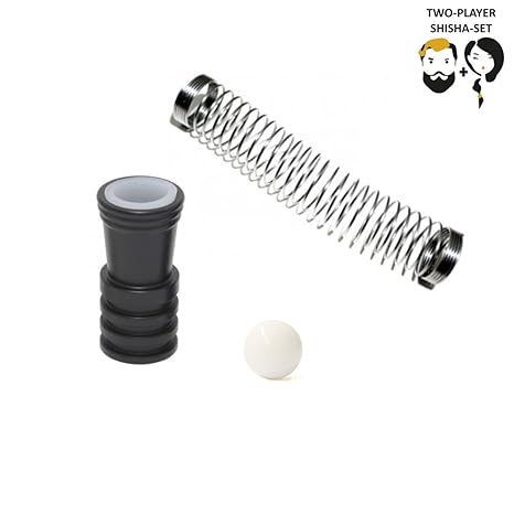 Schlauchadapter Set Shisha Adapter Schwarz Matt Dichtung Knickschutz Ventilkugel