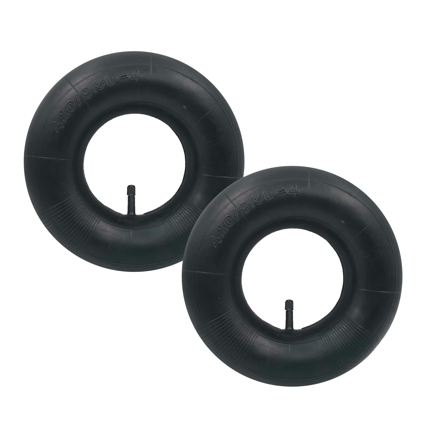 2 Pack 4.10/3.50-4 Replacement Inner Tubes with TR-13 Straight Valve Stem, Heavy Duty Rubber Tire Tubes for Wheelbarrows, Lawn Mowers, Hand Trucks, Garden Carts, Trailers