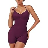 YEOREO SoftHue One Piece Workout Jumpsuits for Women Halter Backless Short Jumpsuit Sleeveless Ribbed Bodycon Gym Yoga Romper