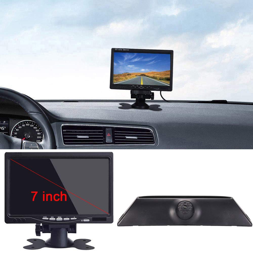 【Parking Camera Kit】7'' Inch TFT LCD Screen Auto Monitor + HD IR Night Vision Brake Light Rear View Camera Backup Camera for Fiat IVECO Daily 4 Daily V 5 Gen 2011-2014