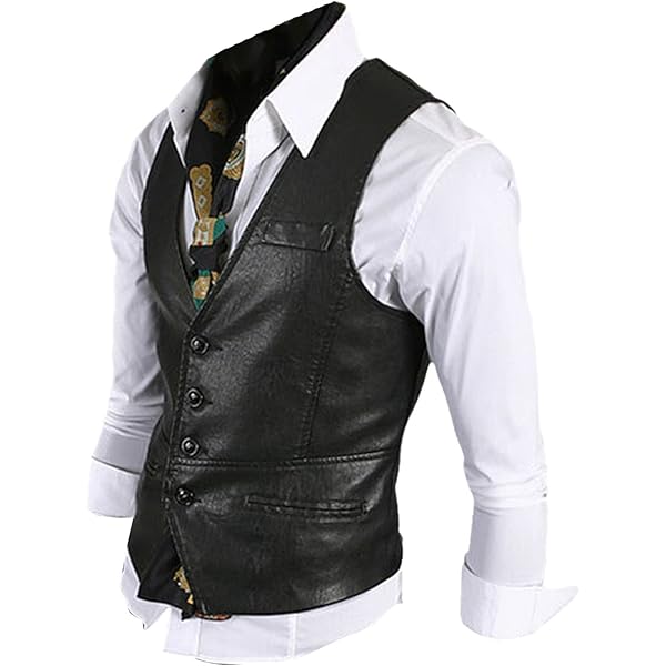 Amazon.com: Men's Multi Pocket Rivet Leather Work Vest