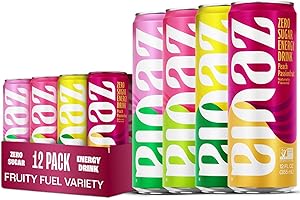 Zevia Zero Sugar Energy Drink, Fruity Fuel Variety Pack, 12 oz Cans (12-Pack) – Naturally Sweetened, Non-GMO Project Verified, Gluten-Free, Vegan