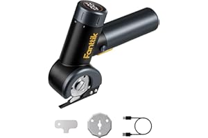 Fanttik C8 Nano Easyswap Cordless Electric Scissors with LED Display, Rechargeable Cardboard Cutter with 2 Blades, EasySwap Blade Change, LED Light, for Thin Cardboard Box Carpet Leather - Black