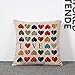 Set of 4 Sofa Throw Pillow Covers, YIFAN 1717 Inch Colorful Love Heart Decorative Pillowslip Square Fashion Throw Pillow Case Cushion Cover Home Decor