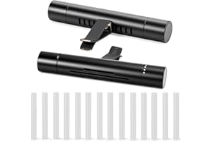 AOGEWON Lot de 2 diffuseurs d'huiles essentielles de voiture avec 15 bâtonnets de recharge, désodorisant pour voiture, diffus
