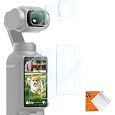 K&F Concept Screen Protector Compatible with DJI Pocket 3, 9H Hardness Tempered Glass Flim with Hot Shoe Cover